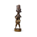 Wood Figure Deco Carved Figurine Drum Grotesque Sculpture