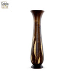 Wooden vase featuring Vietnamese paddy field carvings