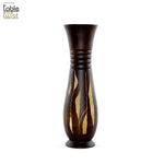 Wooden vases with Vietnamese paddy field carving