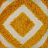 Yellow Boho Cushion Cover with Geometric Design 