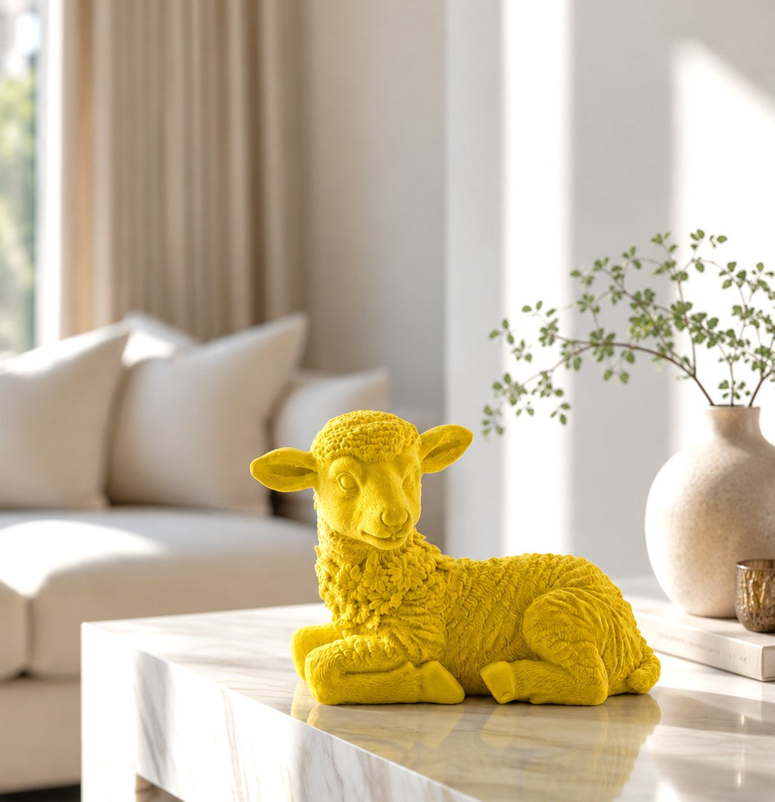 Yellow Lamb Figurine