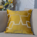 Yellow Luxury Geometric Satin Cushion Covers