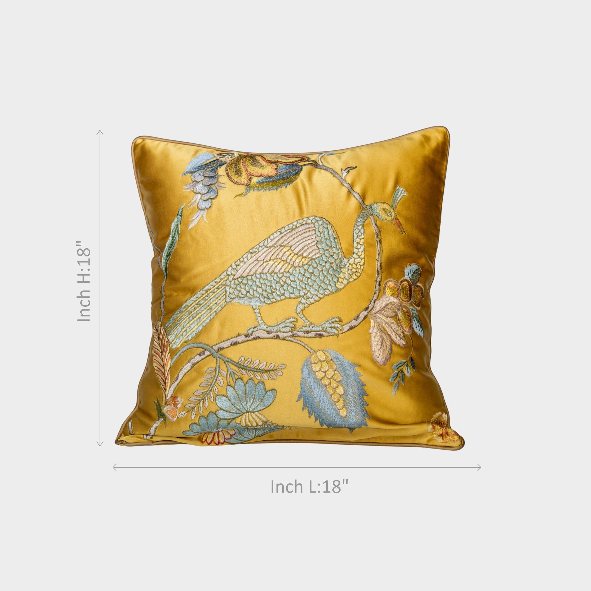 Yellow Peacock Cushion Covers
