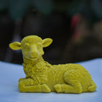 Yellow Velvet Sheep Statue