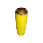 Yellow and Brown Bottle Mouth Floor Vase