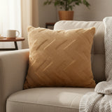 Golden Chevron Soft Plush Cushion Cover