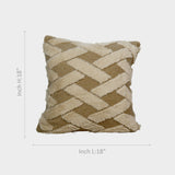 Beige Woven Pattern Soft Plush Cushion Cover