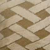 Beige Woven Pattern Soft Plush Cushion Cover