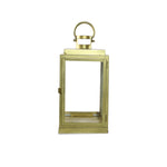  gold metal and glass lantern