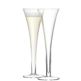 LSA International | Bar - Hollow Stem Champagne Flutes | 200ml | Crystal | Clear | Set of 2.