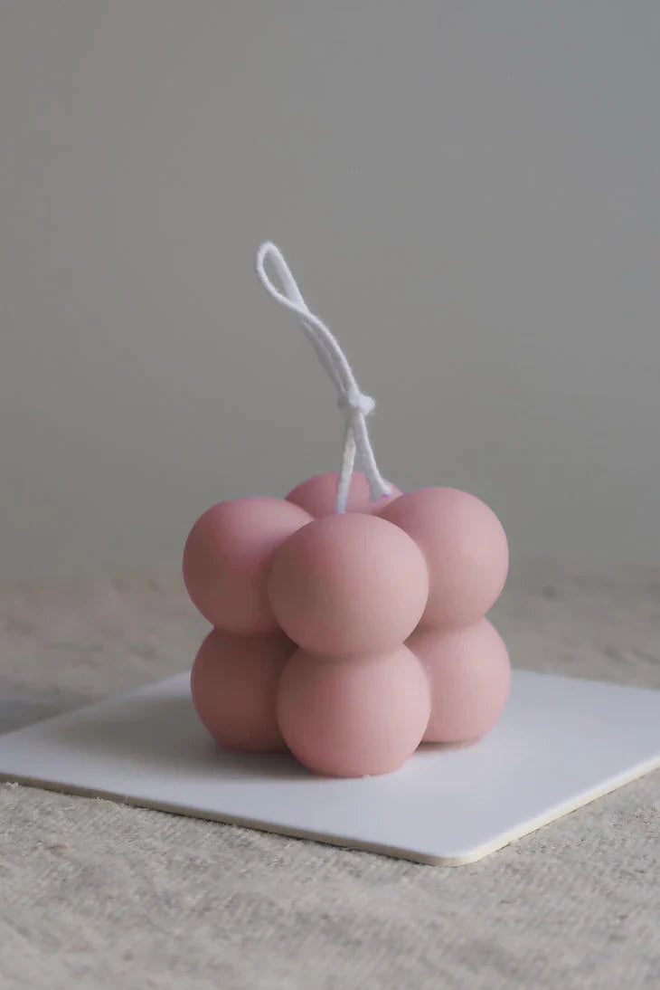 Quad Bubble Pink Candle - Small - Set Of 4