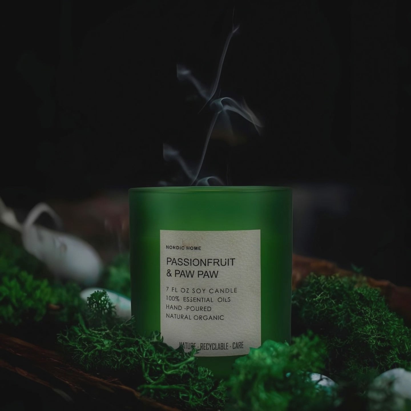 Luxury Aroma Candle in Green Frosted Jar