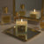 Luxury White Square Aroma Candle with Golden Floral Design