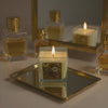 Luxury White Square Aroma Candle with Golden Floral Design