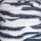 Striped Plush Gray & White Cushion Cover